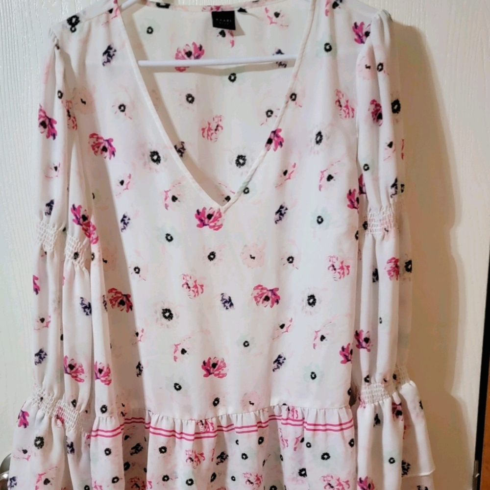 Kari blue floral blouse